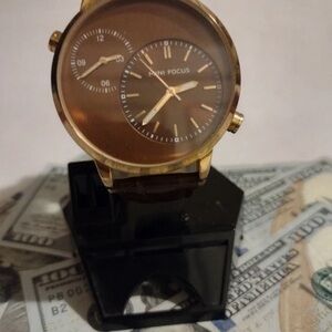 Gold and Brown Women's Watch